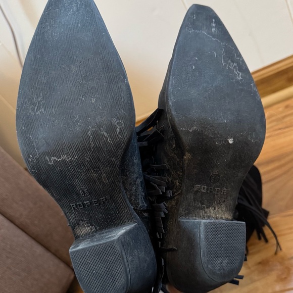 Roper Ladies Oakley Biker Western Boot Fringe Rhinestone Festival Moto Black 8.5 - Picture 7 of 7